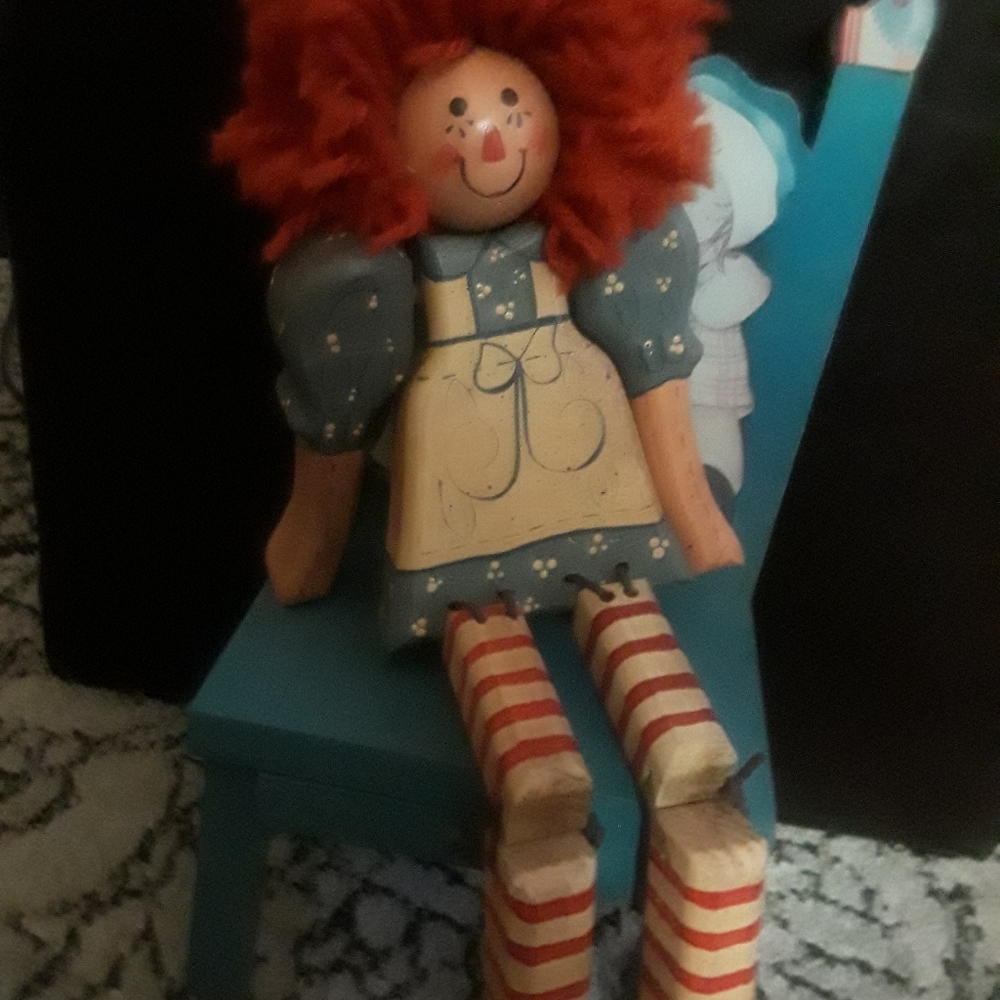 Raggedy Ann with chair
